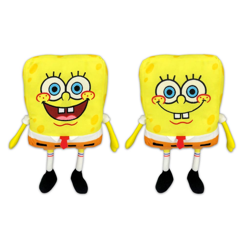 SpongeBob SquarePants Plush assortment. Smiling SpongeBob and closed Mouth SpongeBob